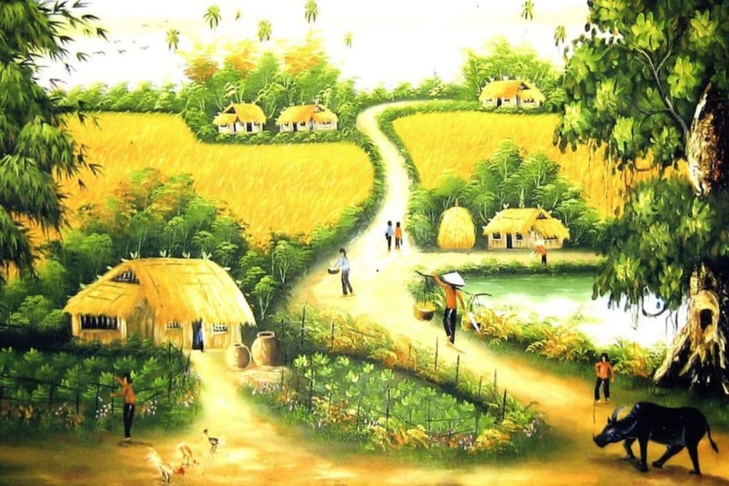 Hình ảnh làng quê Việt Nam truyền thống được tại hiện ở Làng Đưng
