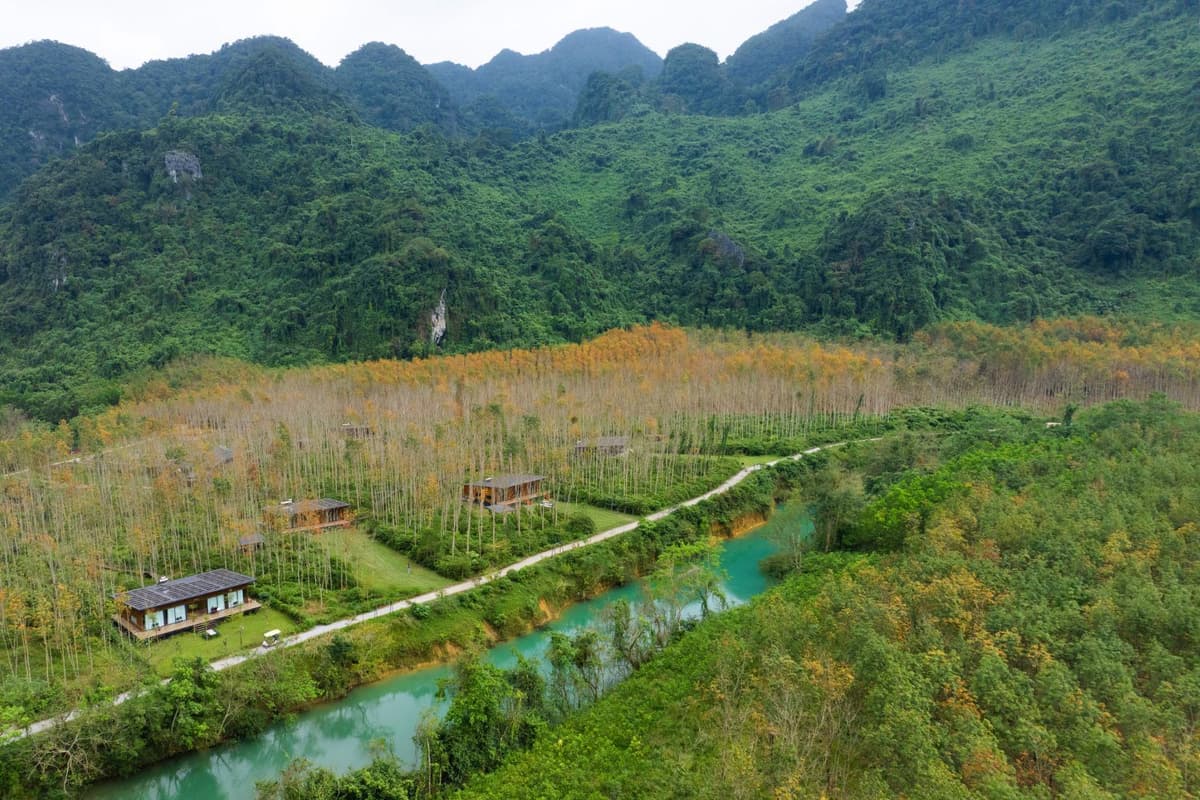Blue Diamond Retreat: A Nature-Inspired Retreat in Phong Nha - Ke Bang 2 Blue Diamond Retreat is surrounded by forest, just 3 km from the nearby village
